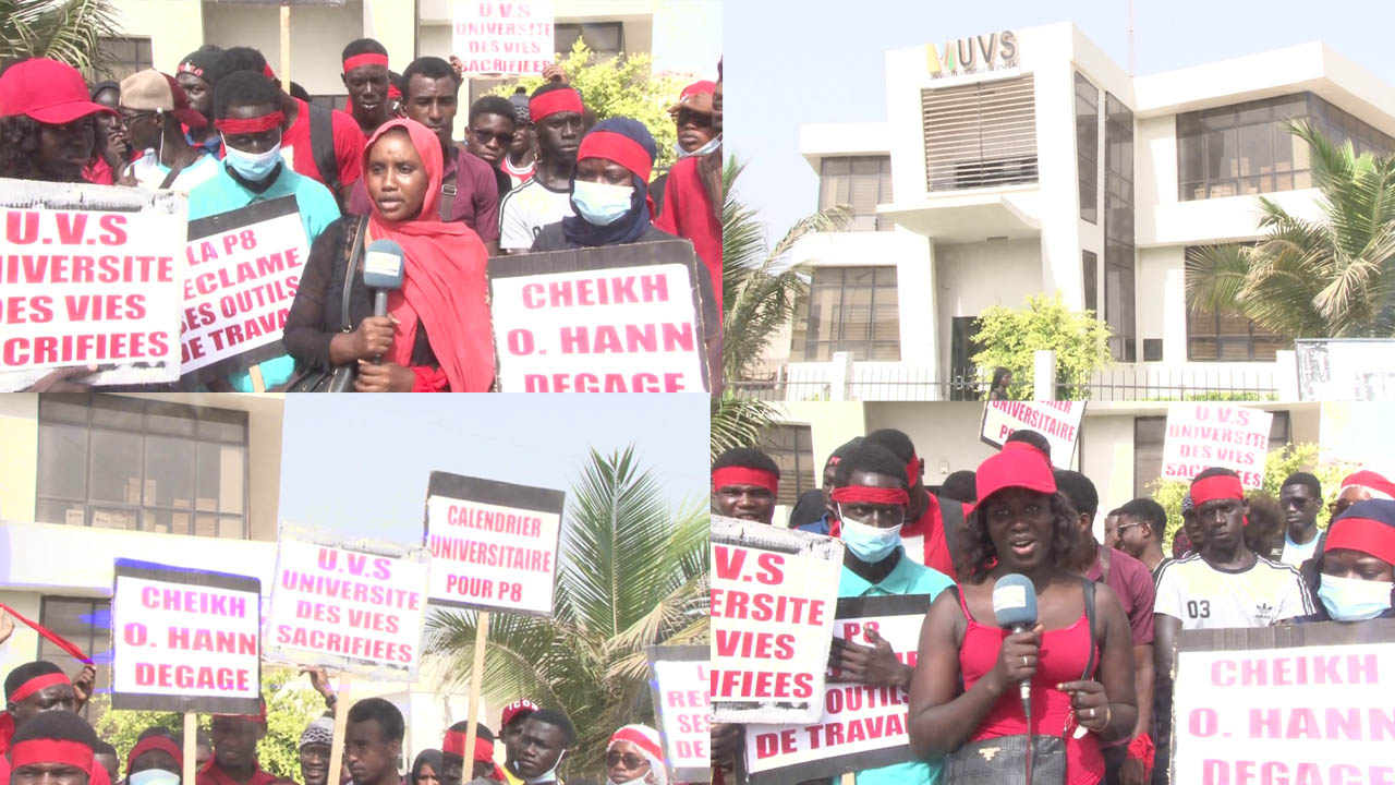 Les étudiants de l&rsquo;UVS,en Brassard rouges réclament la démission du ministre Cheikh Oumar Hann.(vidéo)